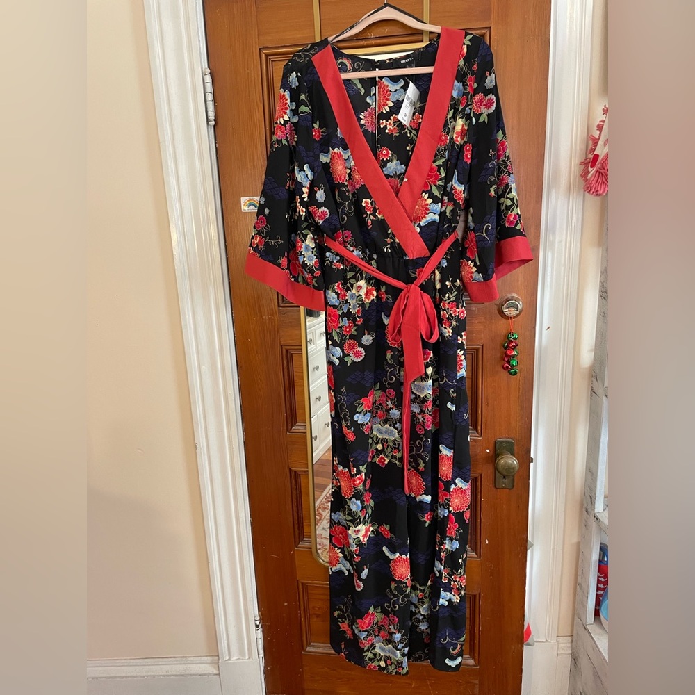 F21 Kimono Jumpsuit Black 2X NWT